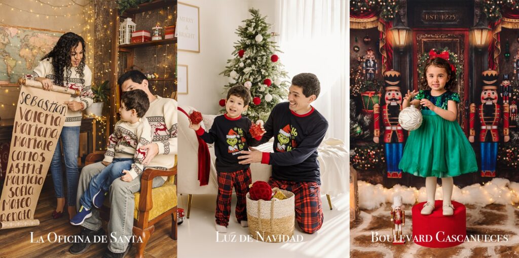 sesión de fotos navideña en familia